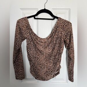 SHEIN Leopard Print Scoop Neck Blouse